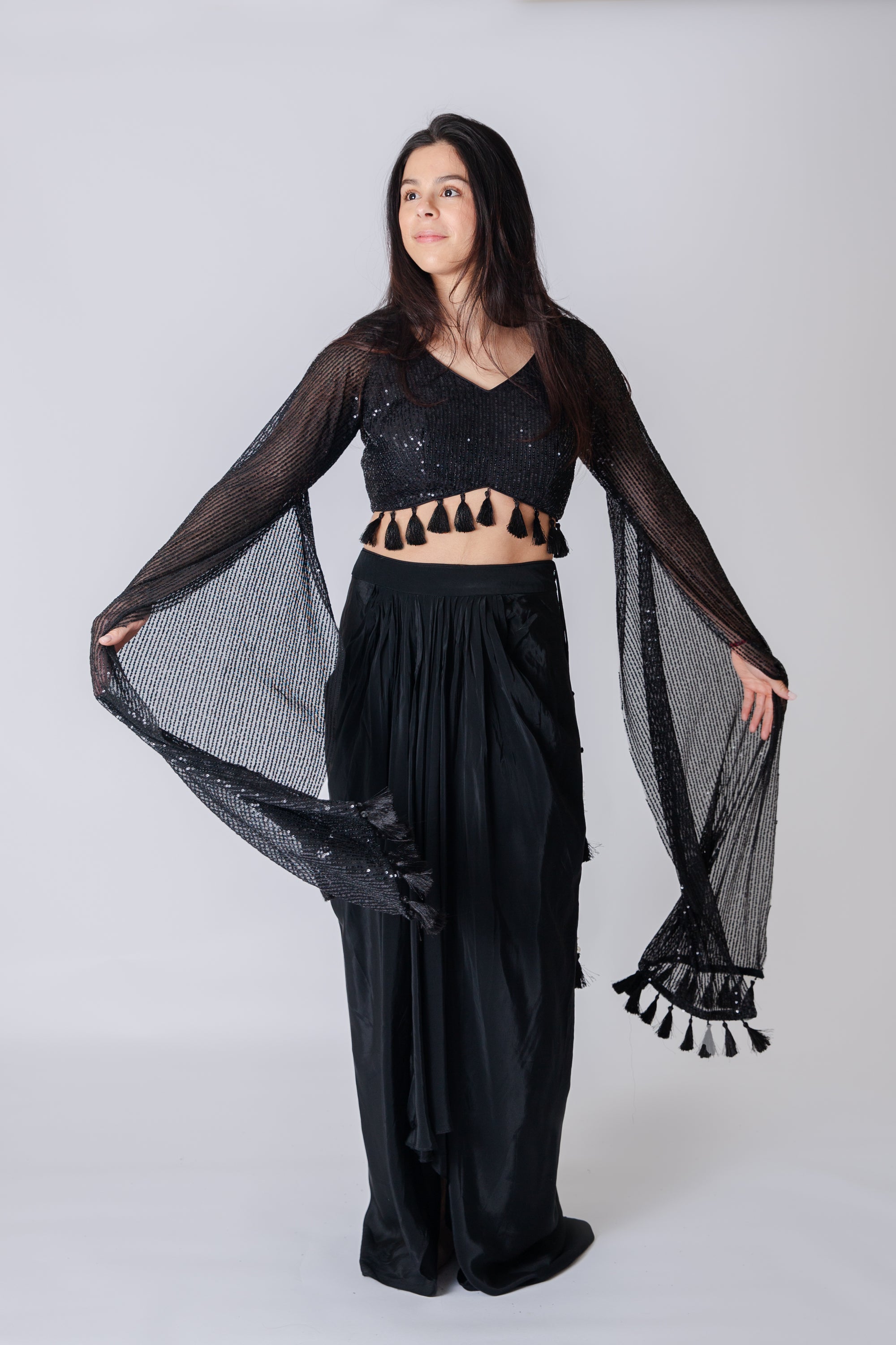 Tassled Wing Crop Top Set