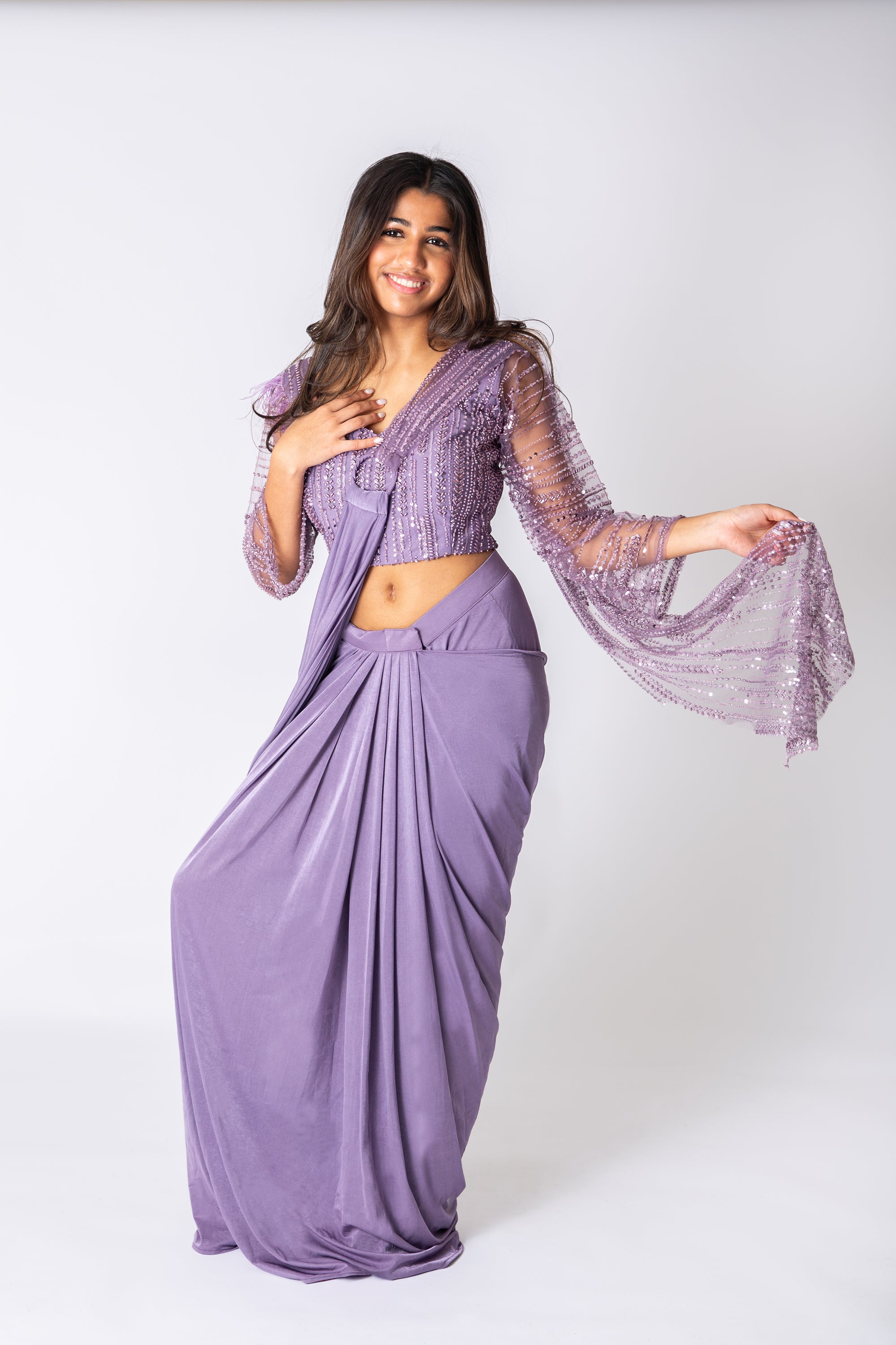 Lavender Lush Drape Saree