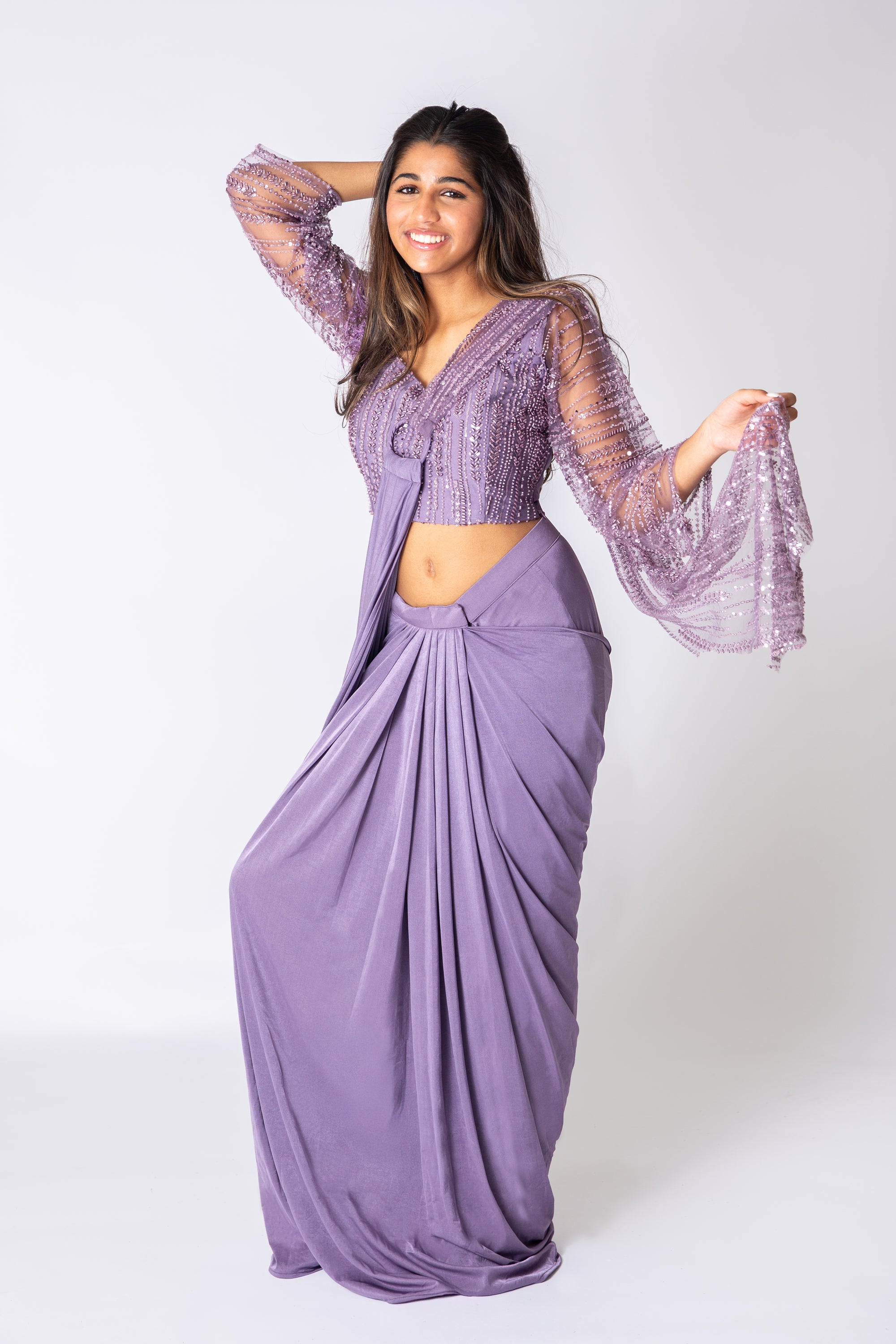 Lavender Lush Drape Saree