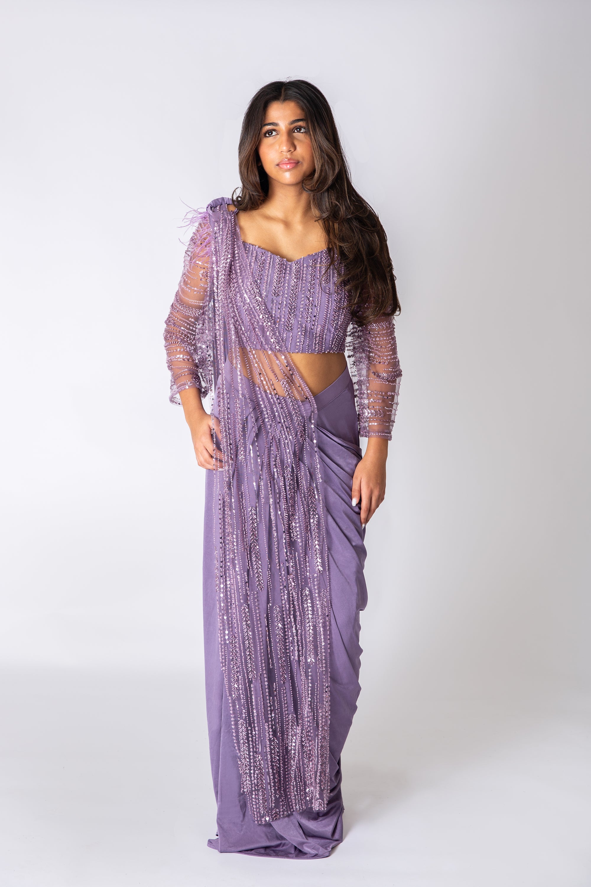 Lavender Lush Drape Saree