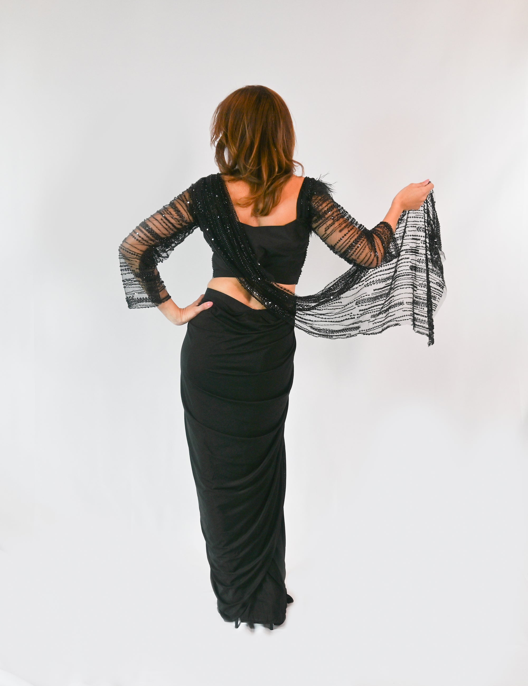 The "Little Black" Drape Saree