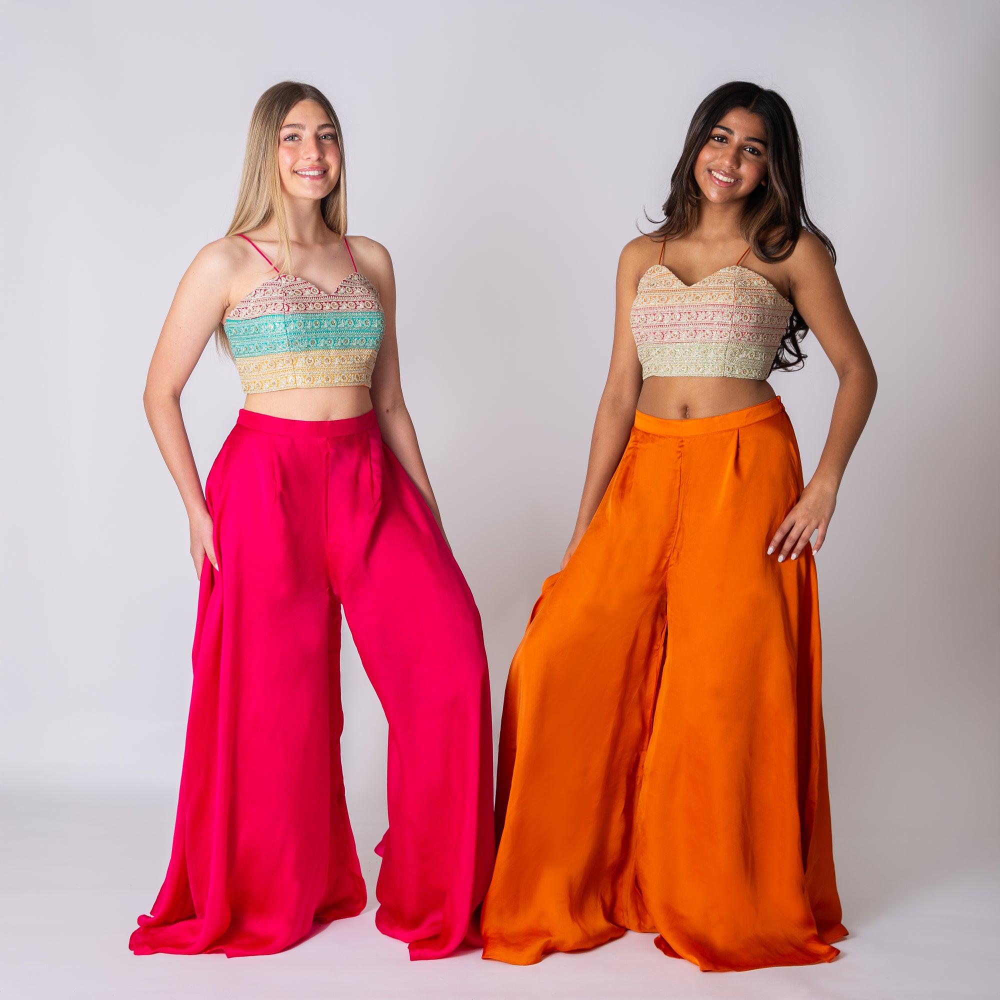 Crop top with Palazzo pants
