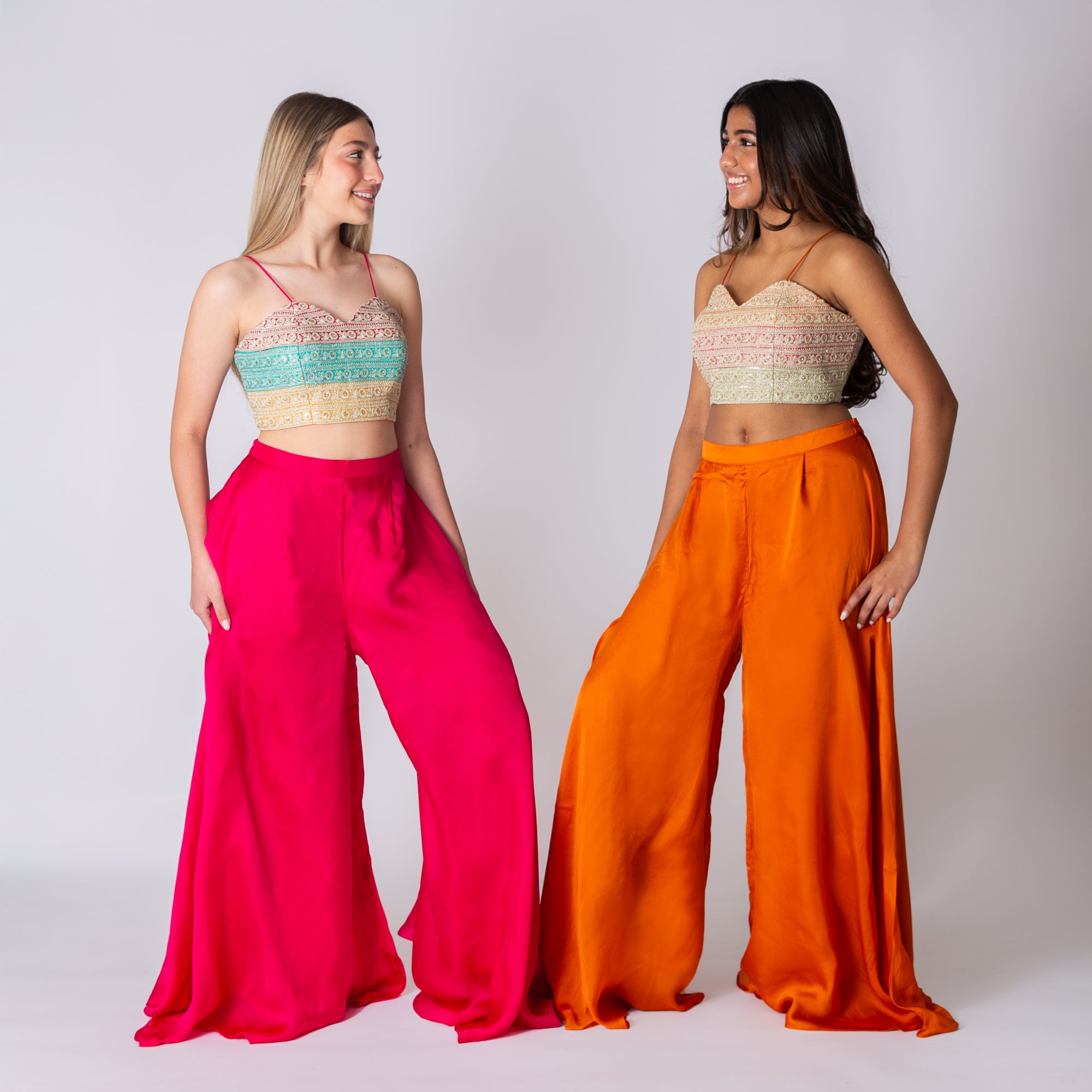 Crop top with Palazzo pants