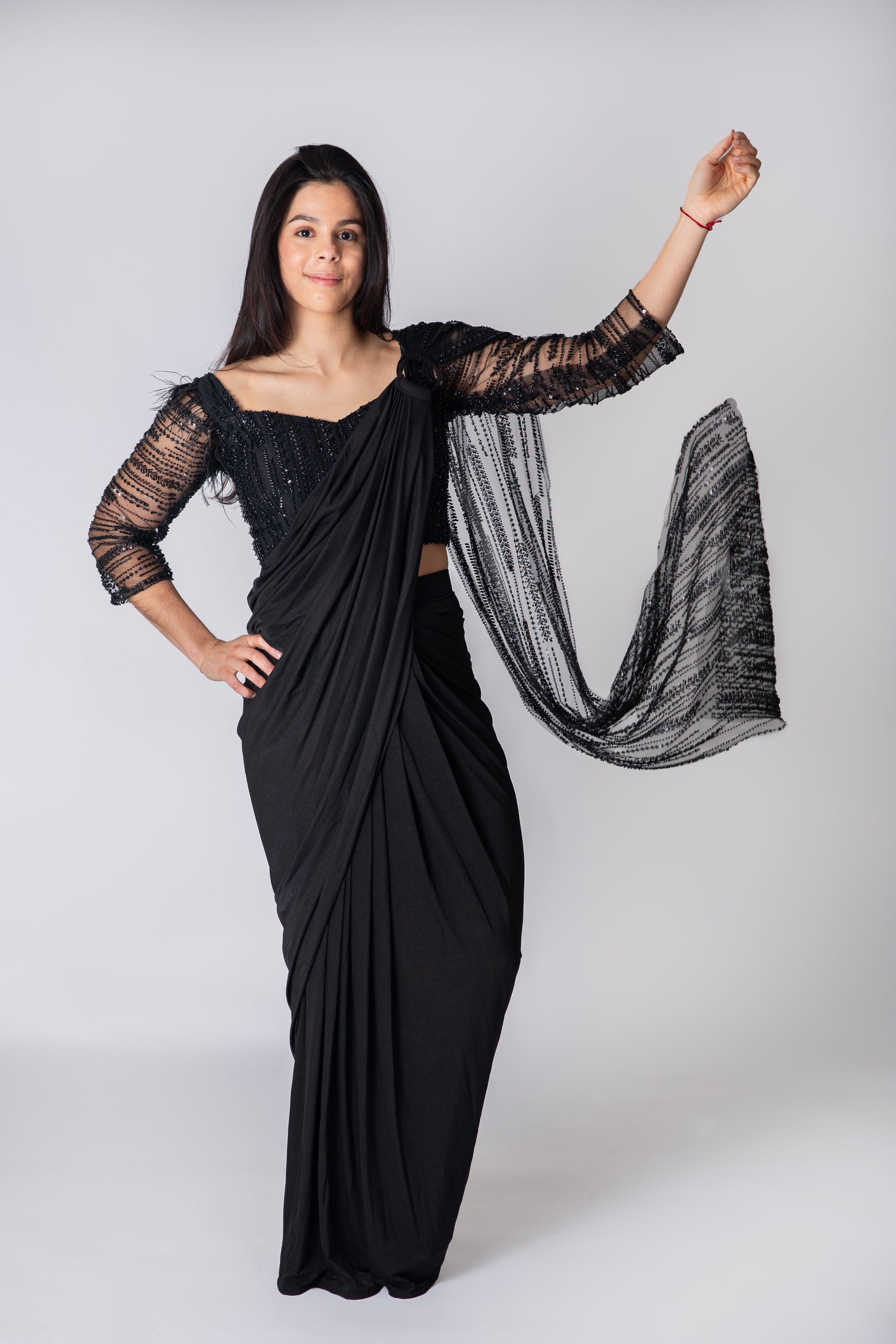 The "Little Black" Drape Saree