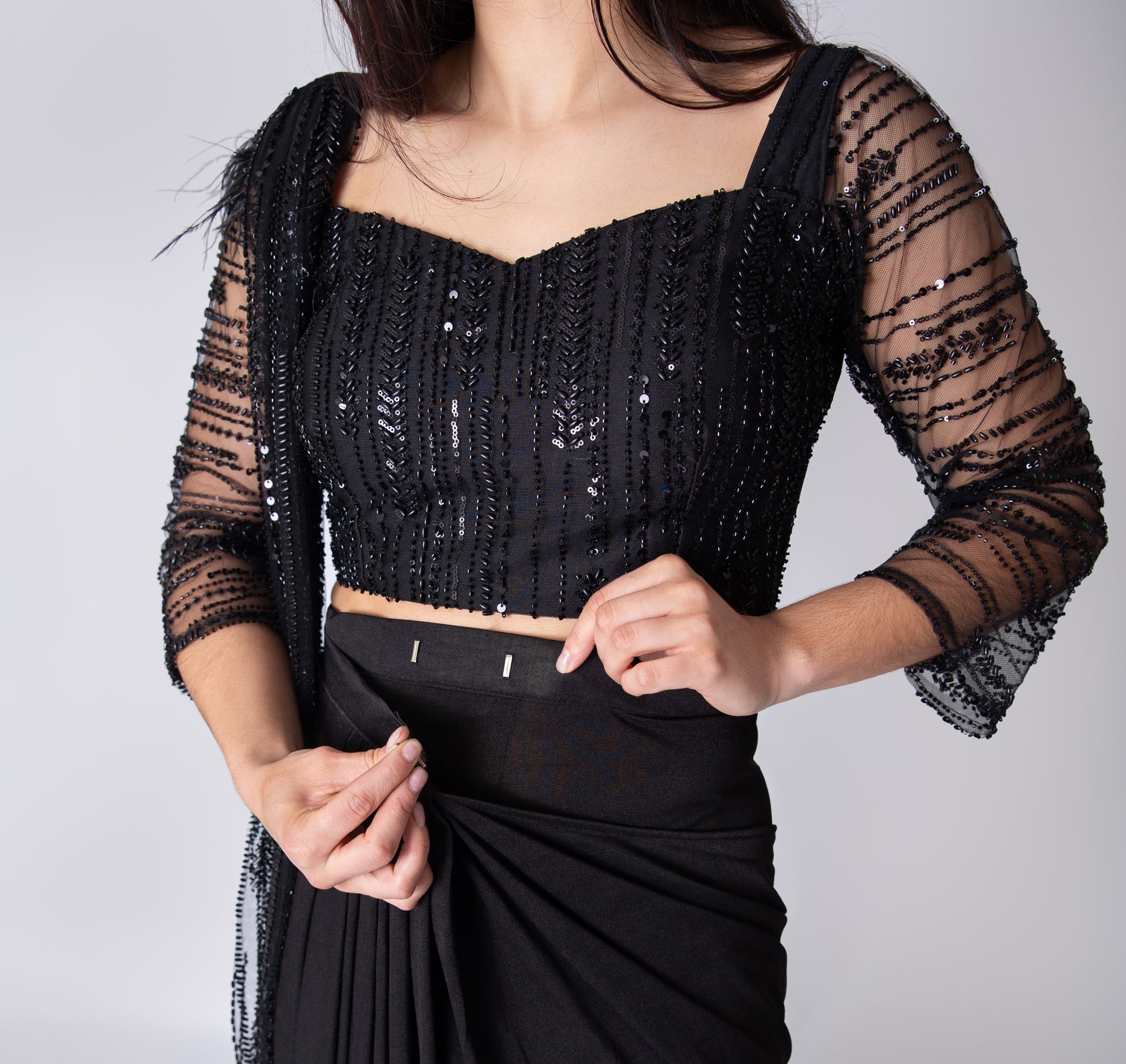 The "Little Black" Drape Saree