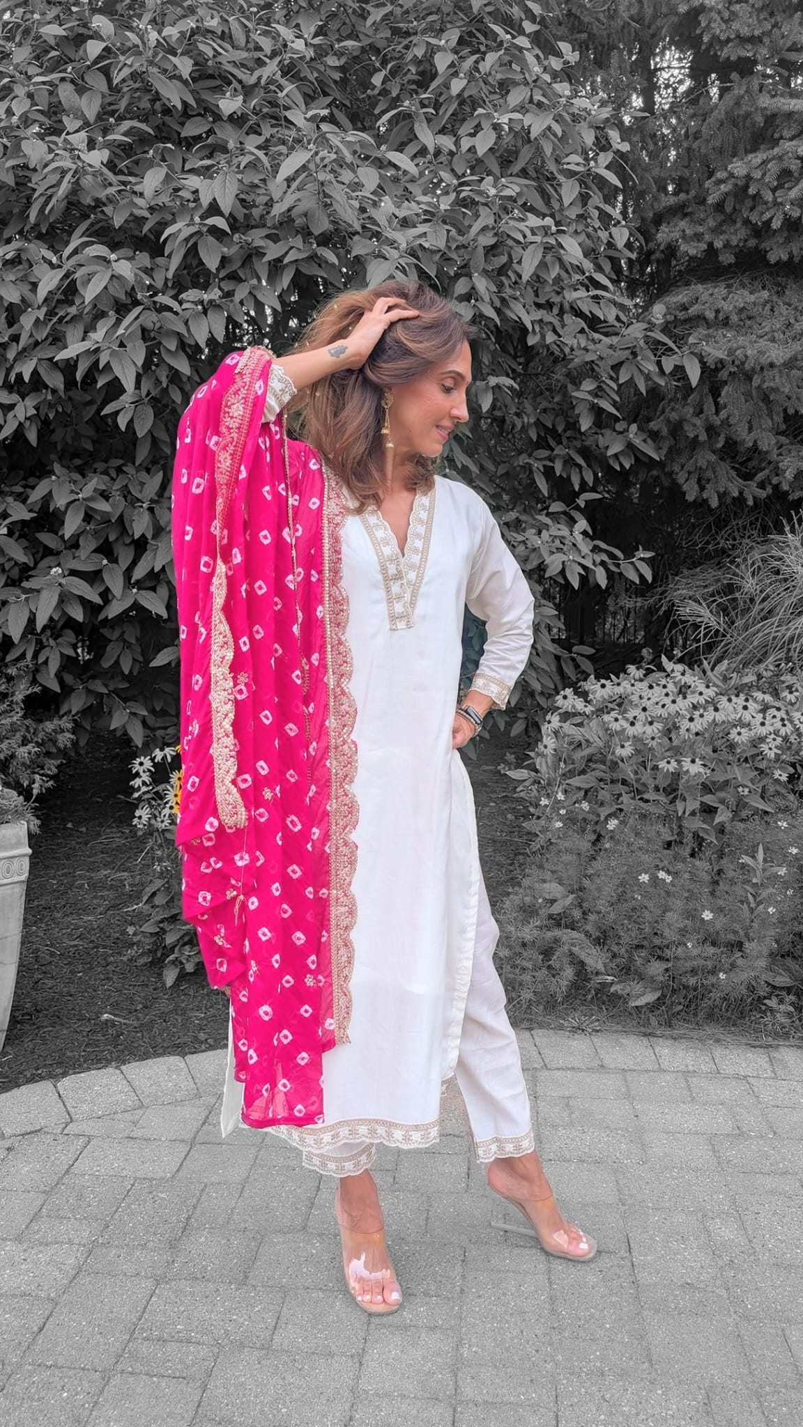 White Cropped Salwar