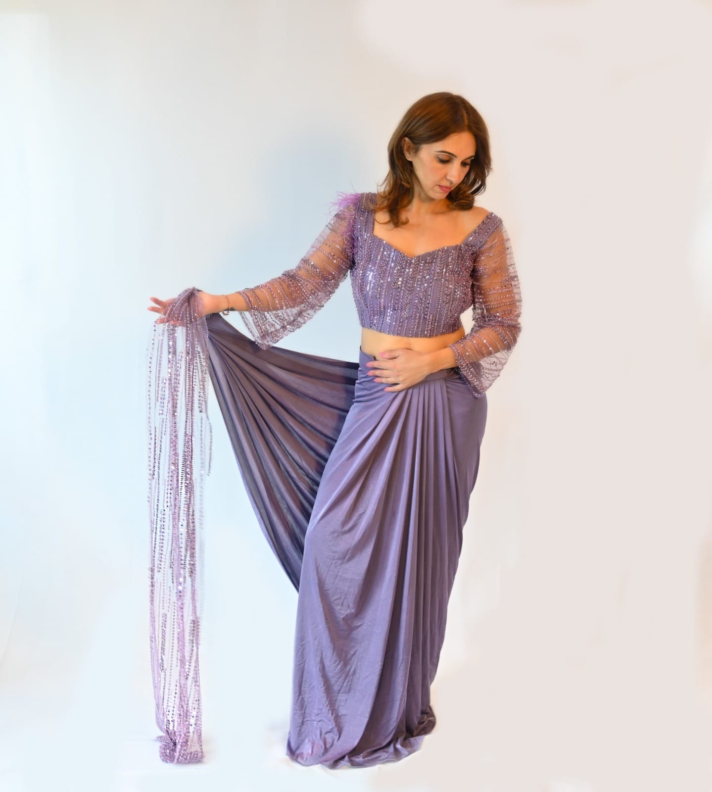 Lavender Lush Drape Saree